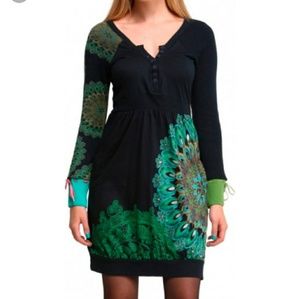 Desigual Yustine Kleid Dress Size S Navy